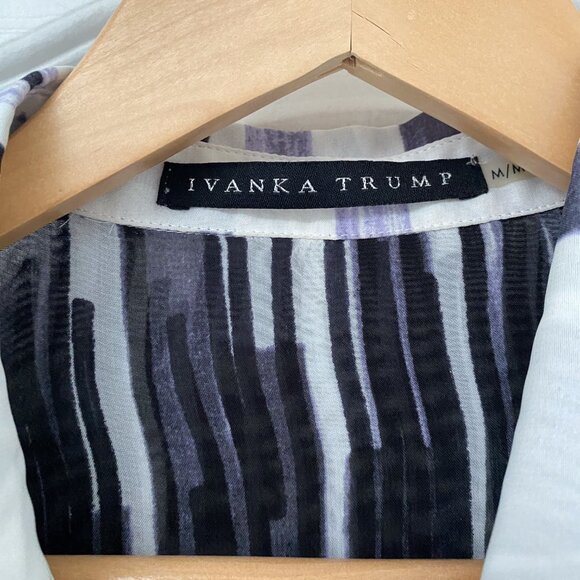 Ivanka Trump - Button Front Print Longsleeve Shirt with Cuffs - Picture 8 of 13